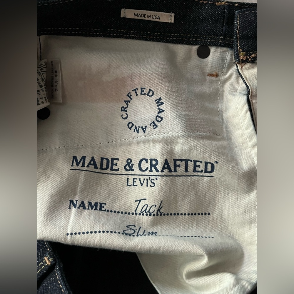 Levi’s Made & Crafted Tack slim rigid jeans size 30 like new - Picture 11 of 15